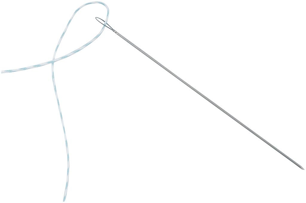 Produktbild - VF000150066 - TIGERLOOP™ #2 BRAIDED POLYBLEND SUTURE, WHITE/GREEN, LOOPED, WITH STRA