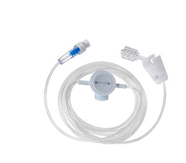 Produktbild - 51703 - Infusionsslang till sprutpump Alaris CC/Ivac P7000/Ivac 770 inert tryckavkännande med luer-lock och injektionsmembran 205cm