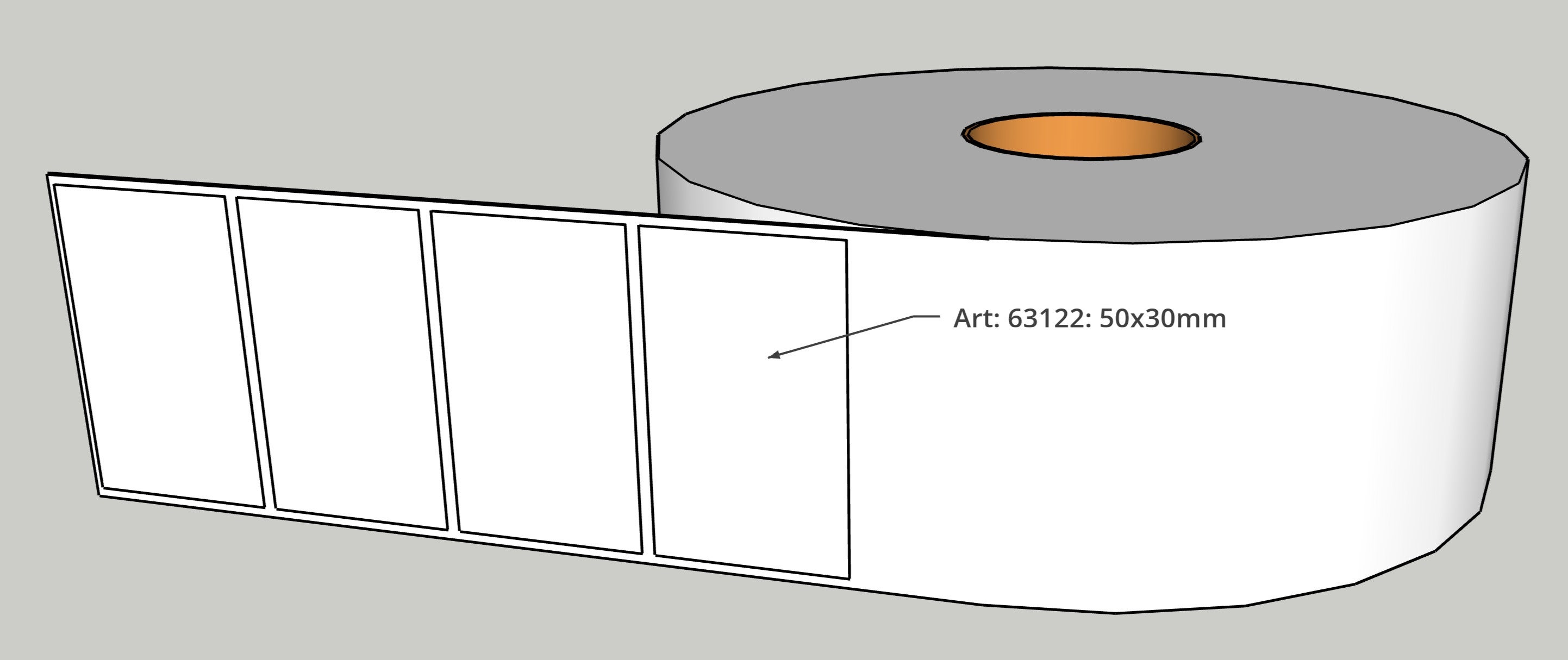 Produktbild - VF000184112 - Etikett arkivbeständig 50x30mm 1000st/rulle