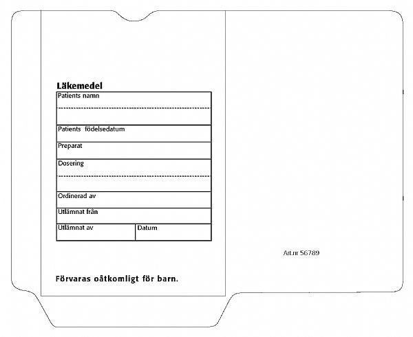 Produktbild - 56789 - Läkemedelspåse med tryck på framsidan papper A7 90x140mm 80