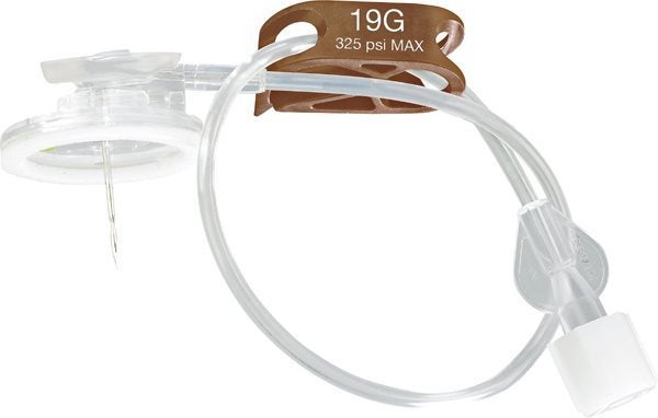 Produktbild - 46817 - Injektionsportkanyl med stickskydd vingar och slang 19G 20mm