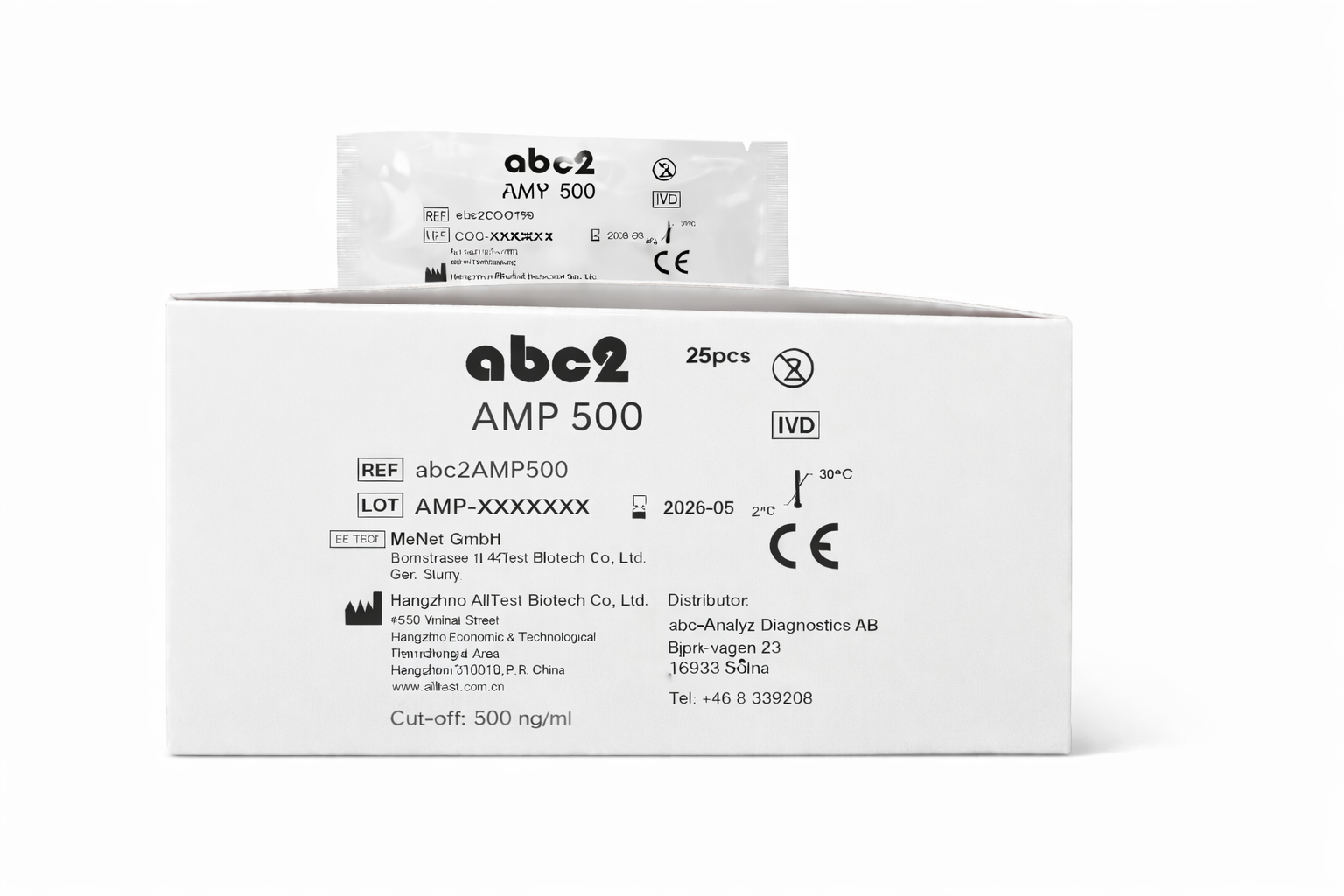 Produktbild - VF000184190 - Drogtest singelsticka för urin amfetamin 25-pack