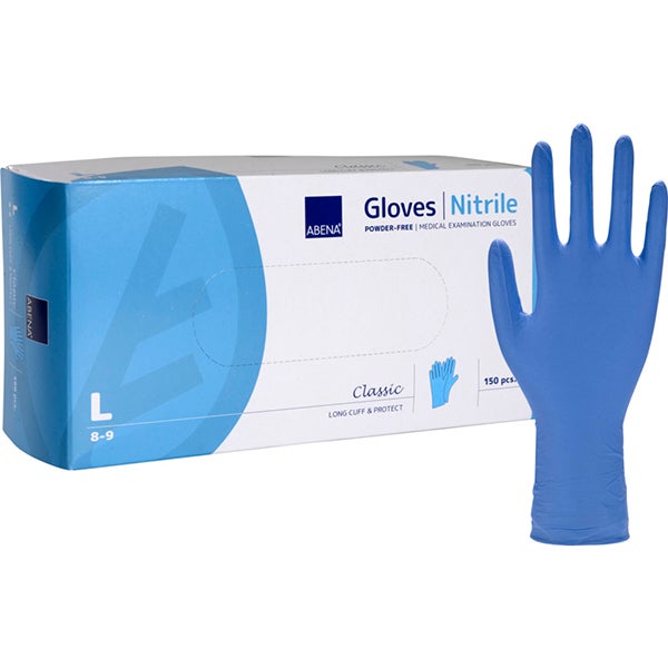 Produktbild - 63799 - Undersökningshandske nitril blå extralång strl L