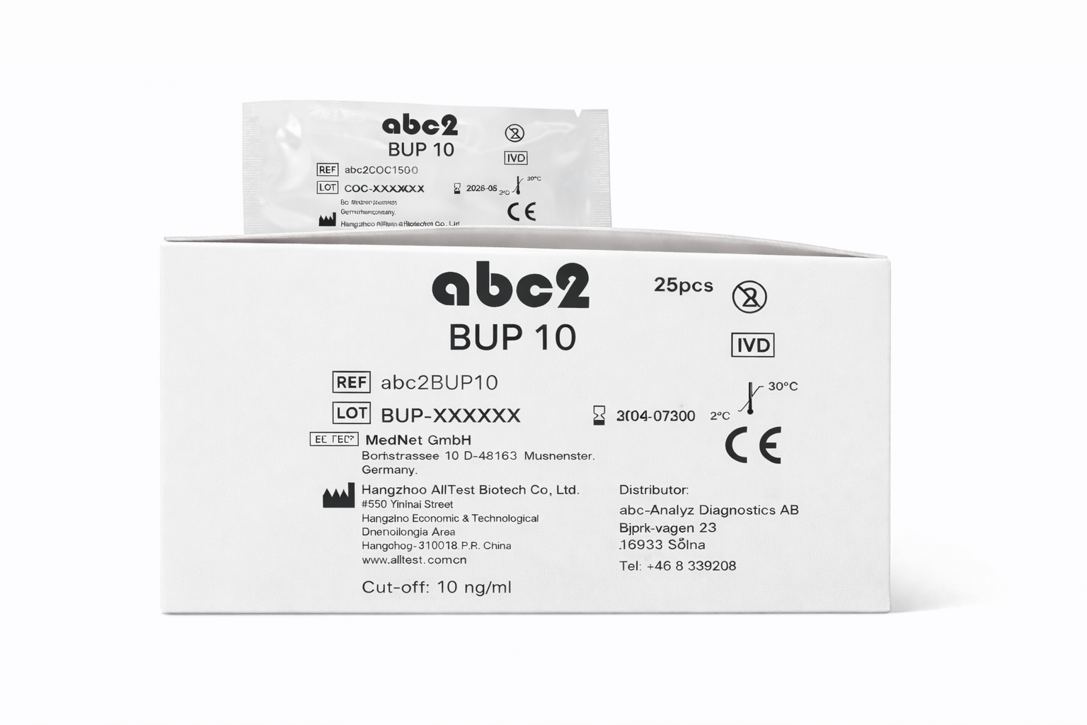 Produktbild - VF000184205 - Drogtest singelsticka för urin buprenorfin 25-pack