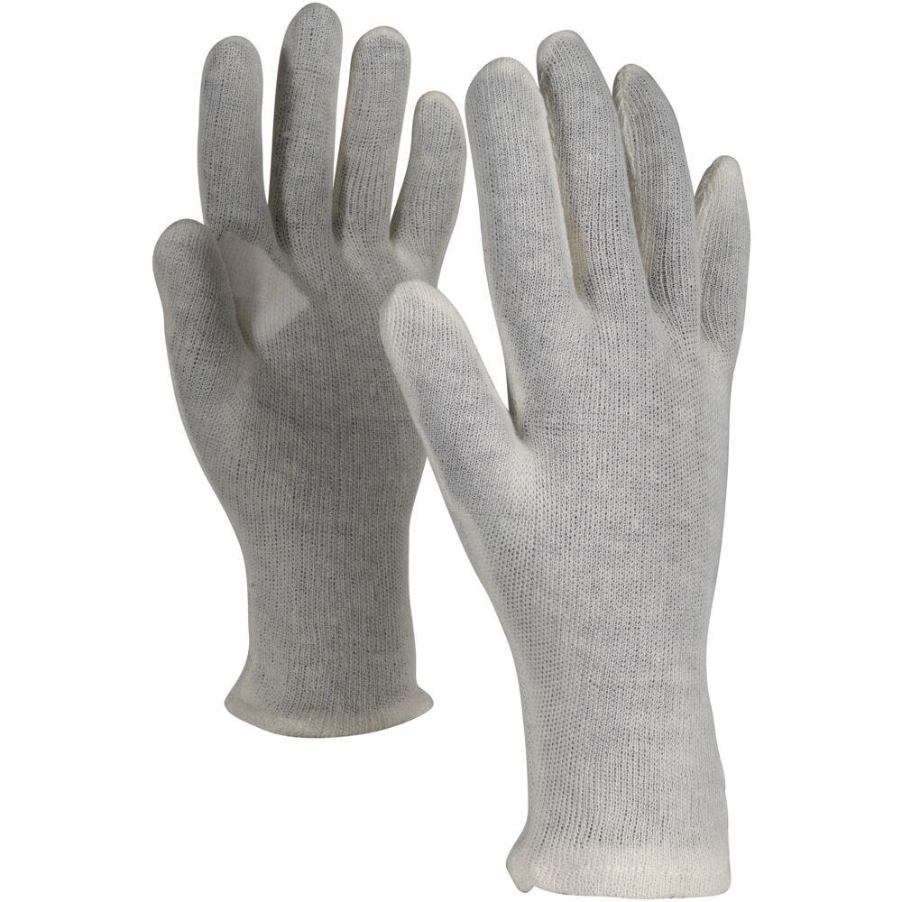 Produktbild - VF000183757 - Bomullshandske tättstickad bomull/polyester strl 10