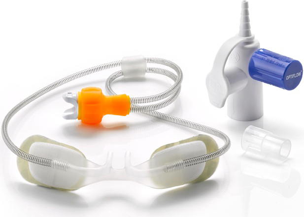 Produktbild - VF000132292 - Näsanslutning med valv för flödesbegränsning till blender och adapter för neonatal krets Optiflow Junior strl M