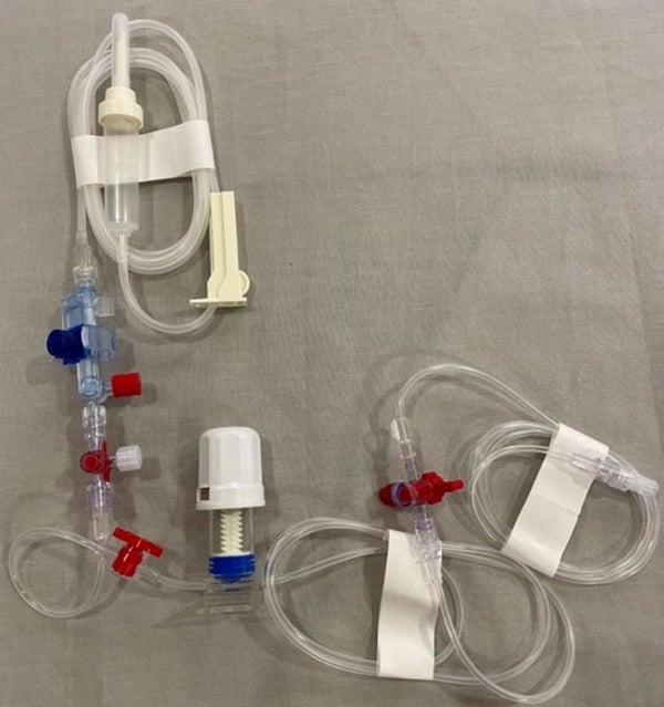 Produktbild - 62399 - Tryckmätningsset 1-linje slutet adapterfritt röd 200cm