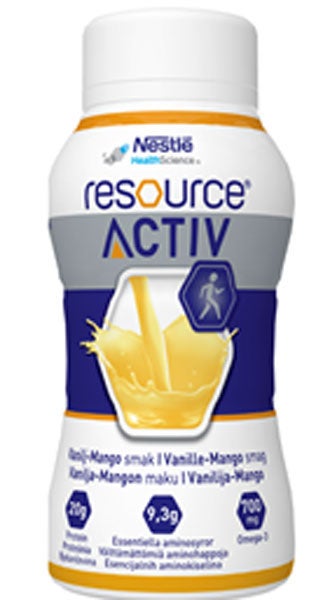 Produktbild - 60799 - Resource Activ kosttillägg för äldre komplett vanilj och mango 150kcal/100ml 200ml