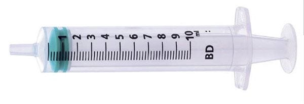 Produktbild - 52419 - Injektionsspruta enkelgraderad luer-lock centrerad med 0,2ml gradering 10ml