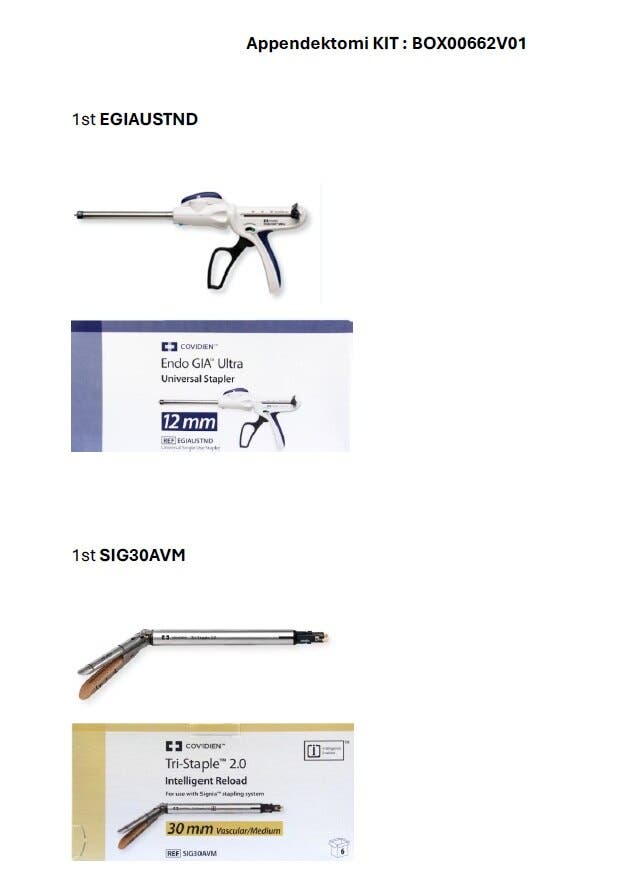 Produktbild - VF7002879 - Laparoskopisk appendektomi-kit beige kassett 30mm
