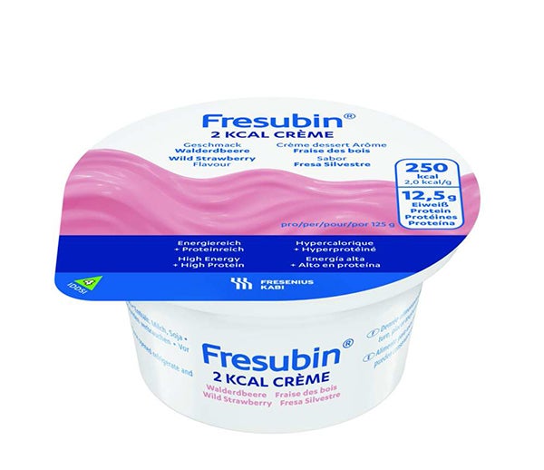 Produktbild - 51545 - Fresubin 2 kcal Creme kosttillägg energirik och proteinrik kräm smultron 200kcal/100g 125g