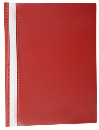 Produktbild - 41764 - Mapp med transparent framsida röd plast A4 20mm