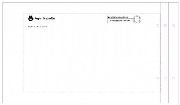 Produktbild - 54100 - Bälgpåse med hål och tryck A-post Region Örebro Län brun 230x400x50mm
