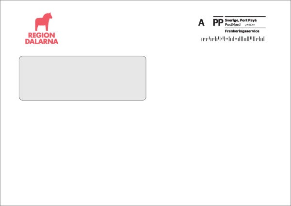 Produktbild 1 - 60893 - Kuvert med fönster självhäftande med remsa A-post Region Dalarna vitt C5V2 90g