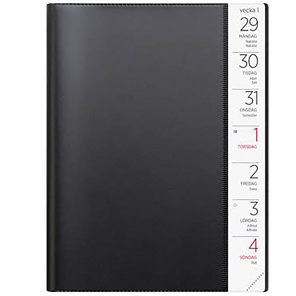Produktbild - 65798 - Almanacka stor veckokalender 2026 1 vecka/uppslag timindelning kl 8-17 A5