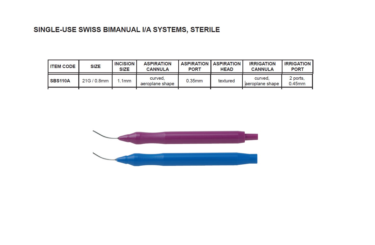 Produktbild - VF000108701 - I/A-handstycke bi-manuell 21G med aspirationsport 0,35mm 10-pack