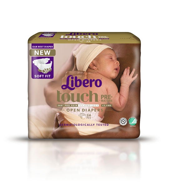 Produktbild - 55638 - Allt-i-ett blöja prematur absorberande 57ml 1-1,5kg midja 20-35cm