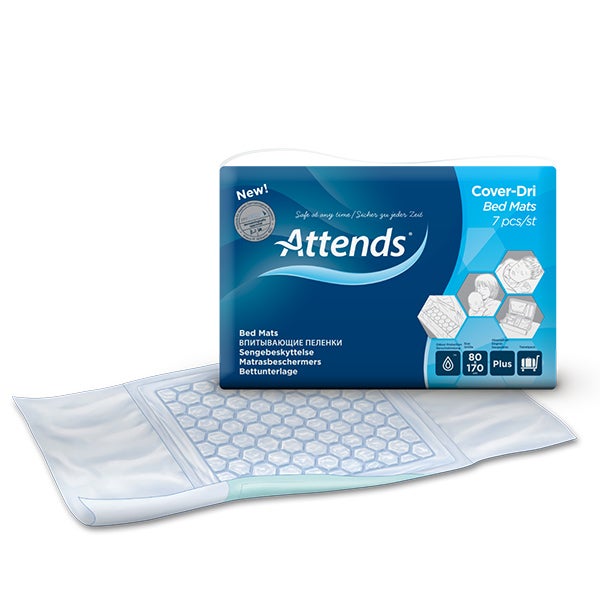 Produktbild - 59704 - Hygienunderlägg med bäddflik superabsorberande ljusblå 594ml 80x170cm