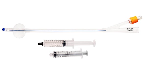 Produktbild - 65345 - Foleykateter Nelaton 2-vägs silikon med förfylld glycerinspruta CH16 10ml 20cm