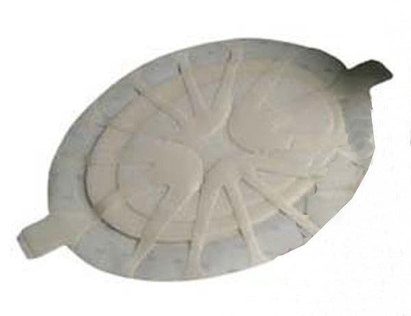 Produktbild - 42091 - Polyuretanskumförband ovalt med silikonbeläggning och häftkant 19x22cm