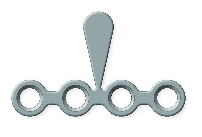Produktbild - VF000122389 - Platta mikro för periorbital stabilisering steril med 4 hål för skruv 1,5 tjocklek 0,6mm