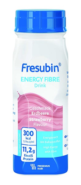 Produktbild - 57714 - Fresubin Energy fibre drink kosttillägg energirik fiberdryck jordgubb 150 kcal/100ml 200ml