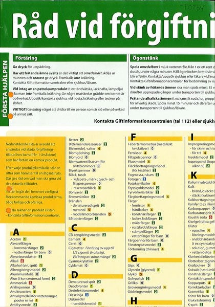 Produktbild - 70854 - Broschyr och plansch Råd vid förgiftning