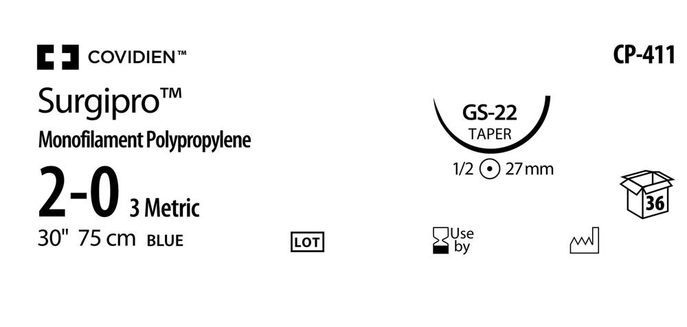 Produktbild - VF000150474 - SURGIPRO™ 2-0 BLUE 75CM GS-22 X36