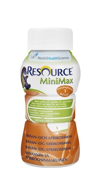 Produktbild - 52579 - Resource Minimax kosttillägg för barn komplett banan/aprikos 120kcal/100ml 200ml