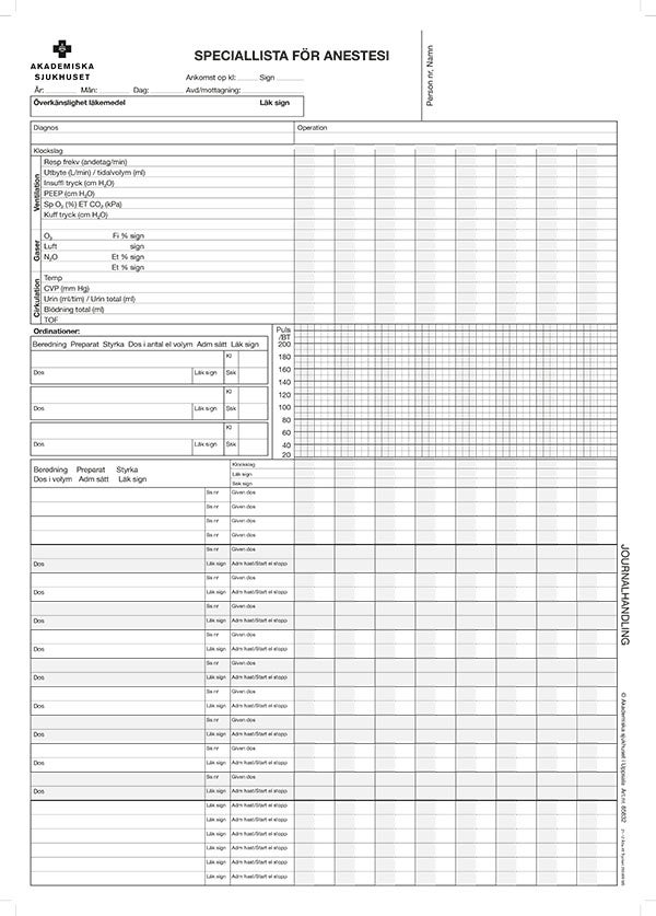 Produktbild - 65608 - Journal specialist Akademiska sjukhuset modul 10 med checksiffra