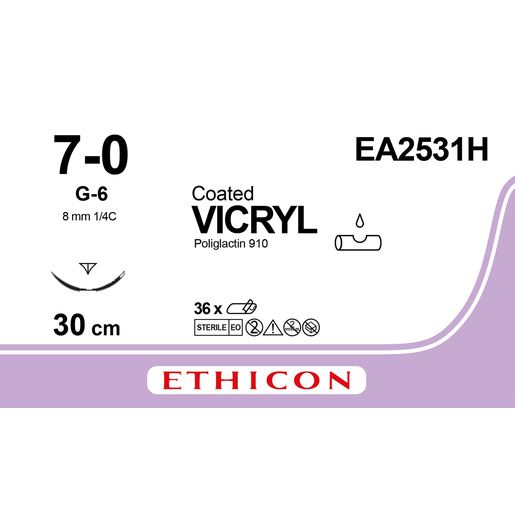 Produktbild - VF000149024 - VICRYL 7-0 G-6 30CM VIOLET