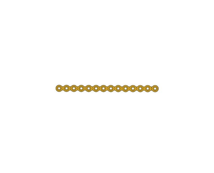 Produktbild - VF7009656 - Platta rak för käkkirurgi 14 hål tjocklek 1,5mm