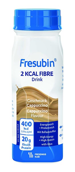 Produktbild - 46673 - Fresubin 2 kcal Fibre Drink kosttillägg protein- och fiberrik cappuccino 200kcal/100ml 200ml
