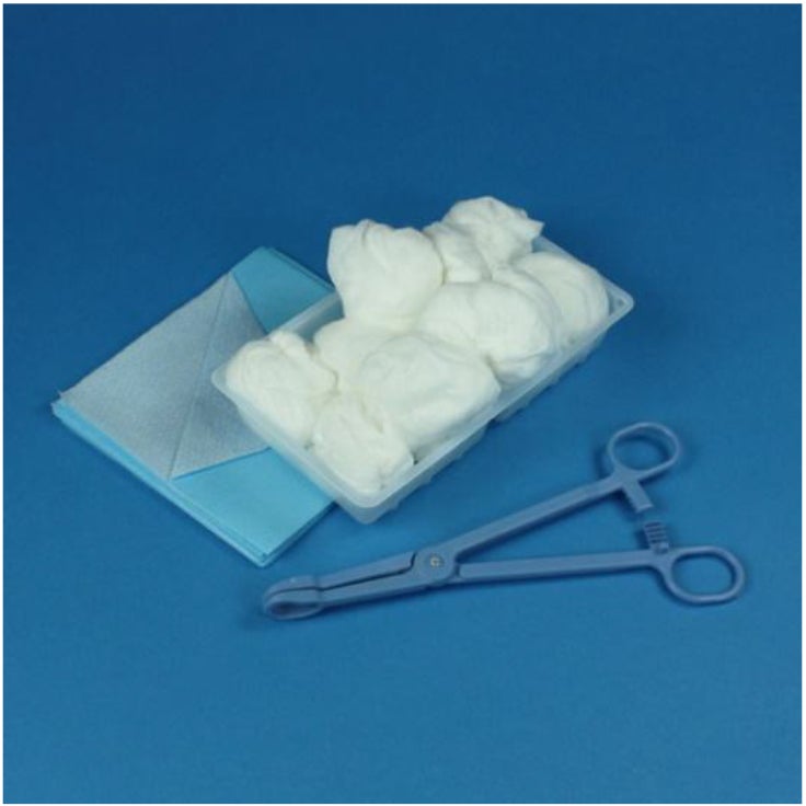 Produktbild - VF7000038 - Tvättset nonwoven för anestesi med 10 tvättork Ø60mm peang och tråg