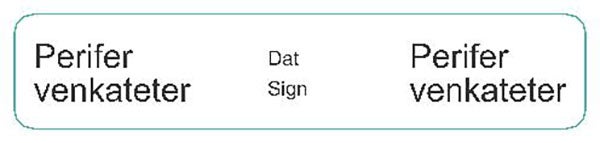 Produktbild - 62576 - Etikett till perifer venkateter avtagbar vit/svart 12x60mm 200st/rulle