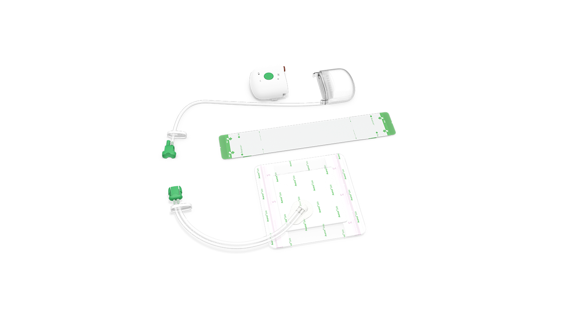 Produktbild - VF000174629 - Startset för undertrycksbehandling engångs med pump behållare för 14 dagar batteri och borderförband 10x20