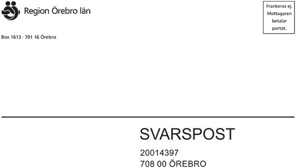 Produktbild - 65283 - Svarskuvert fukthäftande Region Örebro Län vitt C5 90g
