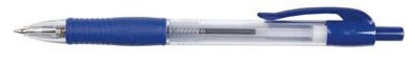 Produktbild - 60309 - Kulspetspenna med tryckmekanism medium blå med gummigrepp