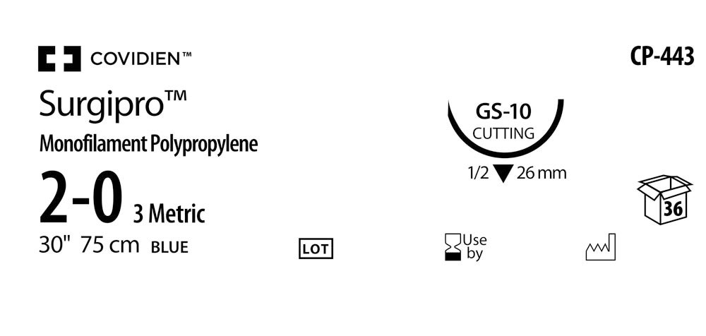 Produktbild - VF000150550 - SURGIPRO™ 2-0 BLUE 75CM GS-10 X36