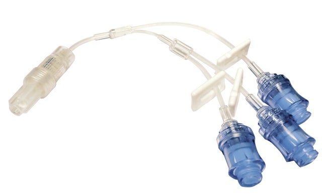 Produktbild - VF000123254 - 2-vägs konnektor med 3 injektionsmembran luer-lock negativ avslutning och mikroslang 19cm