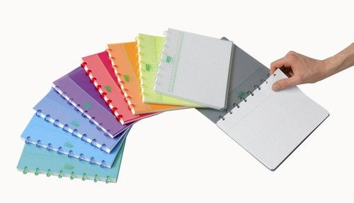 Produktbild - 42026 - Block linjerat med utbytbara blad varierande färger A4