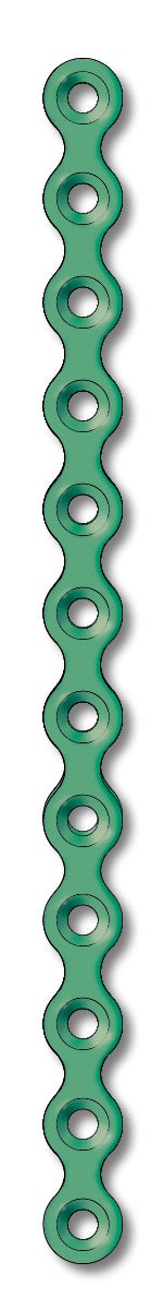 Produktbild - VF7009474 - Platta rak rekonstr mandibel 12 hål tjocklek 2,5mm