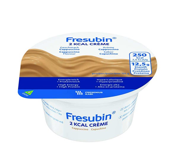 Produktbild - 51542 - Fresubin 2 kcal Creme kosttillägg proteinrik kräm cappuccino 200 kcal/100g 125g