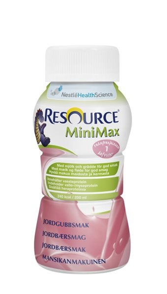 Produktbild - 52578 - Resource Minimax kosttillägg för barn komplett jordgubb 120kcal/100ml 200ml