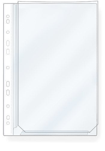 Produktbild - 58761 - Plastficka med bälg hålad klar A4 0,17mm bälg 25mm