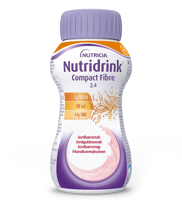 Produktbild - 63973 - Nutridrink Compact Fiber kosttillägg med protein och fiber jordgubb 240kcal/100ml 125ml