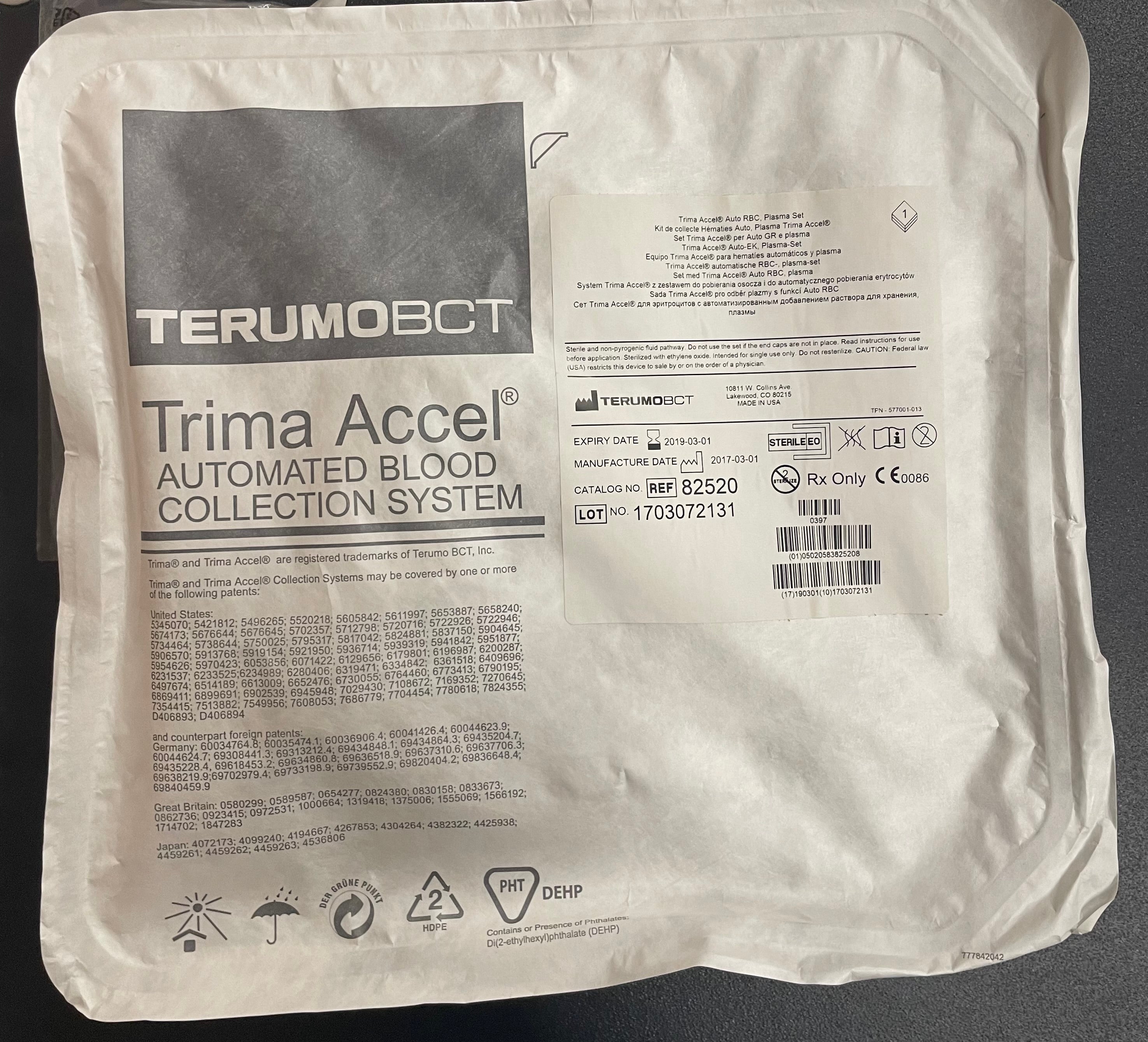 Produktbild - VF000183541 - Tappningsset för aferestappning av erytrocyter med automatisk tillsättning av additivlösning 6-pack