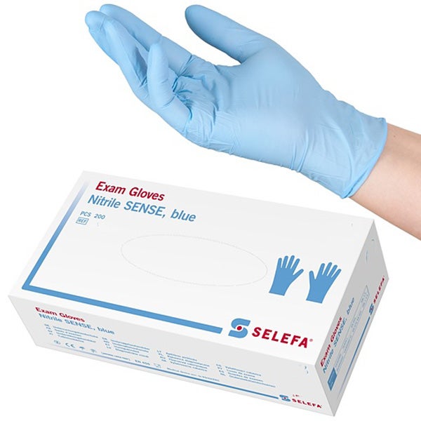 Produktbild - 61053 - Undersökningshandske nitril blå strl S