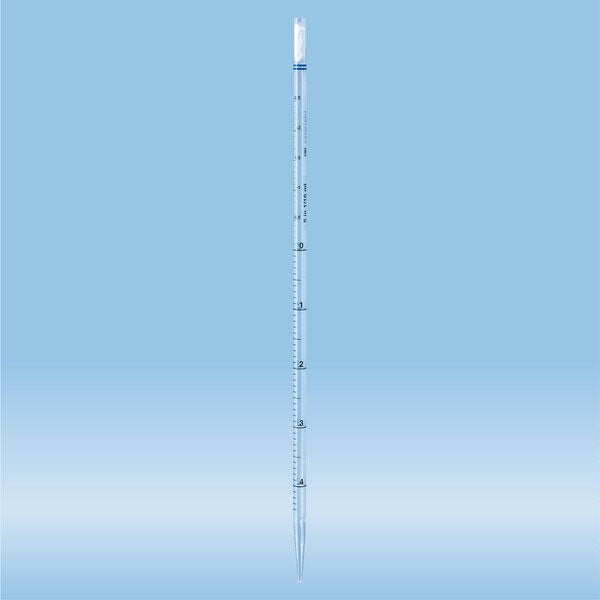 Produktbild - 65393 - Plastpipett graderad med proppmunstycke och bomullspropp för enpatientbruk 5ml
