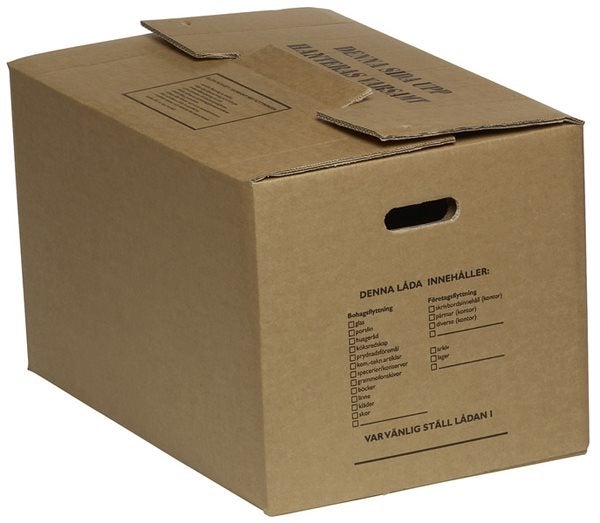 Produktbild - 57982 - Flyttlåda med hålhandtag 560x385mmx35cm